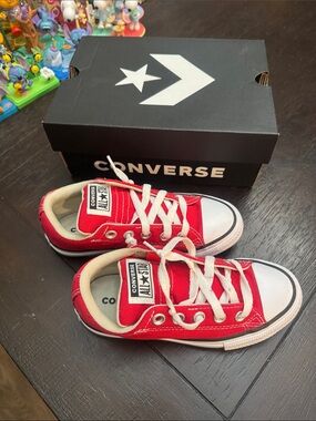 Converse Kids Red Low Top Canvas Sneakers